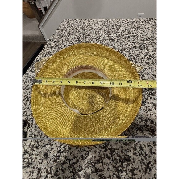 J.F.Y  NY Collection Yellow Sequin Embellished Church, Derby, Tea Party Hat main image 4